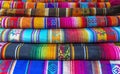 Andean Fabrics in Otavalo Market, Ecuador Royalty Free Stock Photo