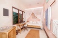 Traditional and Antique Bedroom villa in Bali Royalty Free Stock Photo