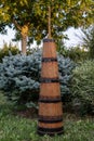 Traditional antique wooden Butter churn for hand-making butter from Thrace Northern Greece Royalty Free Stock Photo