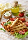 traditional appetizer borek with sauces