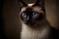 Traditional apple-head Siamese cat portrait Royalty Free Stock Photo