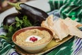 Traditional arabian eggplant dip baba ganoush