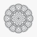 Traditional Arabian mandala and floral pattern. Doodle mandala on a white background. Circular pattern mandala for Coloring pages Royalty Free Stock Photo