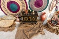 Traditional Arabian and Middle Eastern items - Vintage Arabic home decorations and furniture Royalty Free Stock Photo