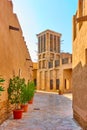 Traditional arabian street Old Dubai Royalty Free Stock Photo