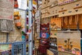 Traditional Arabic beautiful carpets for sale in the bazaar near the King Abdullah I Mosque in Amman, Jordan, built in 1989 by