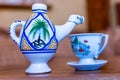 Traditional Arabic cappuccino jug in the shape of a camel, dromadaire.