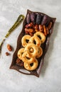 Traditional arabic date ring cookies - kaak bi ajwa, popular coo