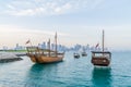 Traditional arabic dhows in Doha, Qatar Royalty Free Stock Photo