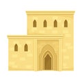 Traditional Arabic house. Middle East two storey building vector illustration