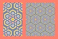 Traditional arabic islam geometric art. Single floor tile and arabesque seamless pattern Royalty Free Stock Photo