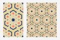 Traditional arabic islam geometric art. Single floor tile and arabesque seamless pattern Royalty Free Stock Photo