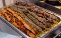 Traditional Arabic Kebab, kofta,Shish taouk, lamb brochette served with rice