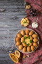 Traditional Arabic kibbeh with lamb and pine nuts.