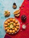 Traditional Arabic kibbeh with lamb and pine nuts.