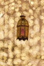 Traditional arabic lanterns lit up in Ramadan, Eid, Diwali Royalty Free Stock Photo