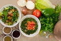 Traditional Arabic salad fattouch and tabbouleh Royalty Free Stock Photo