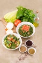 Traditional Arabic salad fattouch and tabbouleh Royalty Free Stock Photo