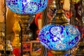 Traditional arabic style culorful lanterns at night market Royalty Free Stock Photo