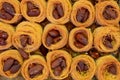 Traditional arabic and turkish sweets pastry dessert kadaif kunafa, baklava, with almonds