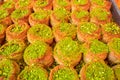 Traditional arabic and turkish sweets pastry dessert kadaif