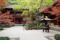 Traditional architecture of ancient chinese Lingyin temple,closeup Royalty Free Stock Photo