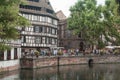 Traditional architecture and channel at little France quarter in Strasbourg