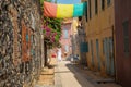 Traditional architecture at Goree island, Dakar, Senegal. West Africa