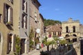 Traditional architecture lines the narrow streets of travel destination Penne d`Agenais