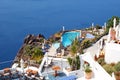 Traditional architecture of Oia village on Santorini island Royalty Free Stock Photo