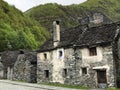 Traditional architecture and old houses of the Bignasco village The Maggia Valley or Valle Maggia or Maggiatal Royalty Free Stock Photo