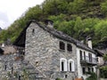 Traditional architecture and old houses of the Bignasco village The Maggia Valley or Valle Maggia or Maggiatal