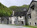 Traditional architecture and old houses of the Bignasco village The Maggia Valley or Valle Maggia or Maggiatal Royalty Free Stock Photo