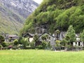 Traditional architecture and old houses of the Bignasco village The Maggia Valley or Valle Maggia or Maggiatal