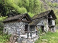 Traditional architecture and old houses of the Bignasco village The Maggia Valley or Valle Maggia or Maggiatal