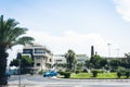 Traditional architecture of Sicily in Italy, typical street of Catania, facade of modern buildings