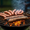 Traditional Argentine barbecue with sausages and cow meat