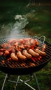 Traditional Argentine barbecue with sausages and cow meat Royalty Free Stock Photo