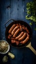 Traditional Argentine barbecue with sausages and cow meat