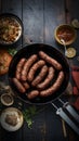 Traditional Argentine barbecue with sausages and cow meat Royalty Free Stock Photo