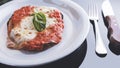 traditional argentinian food breaded meat milanesa napolitana