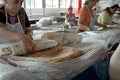 Traditional Armenian bread in the bazaar of Yerevan market, Armenia