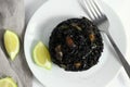 Traditional arroz negro - arrÃÂ²s negre - black rice dish, typical for Valencia Royalty Free Stock Photo