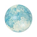 Full Blue Moon Watercolor Painting Royalty Free Stock Photo