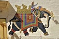 Traditional art Mural painting of Elephant on the wall at Udaipur Royalty Free Stock Photo