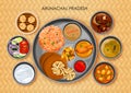 Traditional Arunachali cuisine and food meal thali