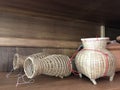 Traditional Asia fish trap, make from bamboo wood., Thailand Royalty Free Stock Photo