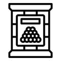 Traditional Asian Boba tea icon outline vector. Drinkable balls beverage Royalty Free Stock Photo