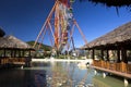 Traditional Asian buildings on a background of a huge modern c Royalty Free Stock Photo