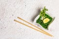 Traditional Asian chukka salad with peanut sauce in a bowl